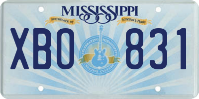 MS license plate XBO831