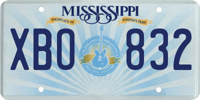 MS license plate XBO832
