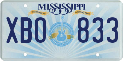 MS license plate XBO833