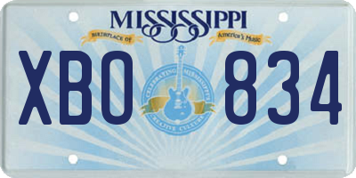 MS license plate XBO834