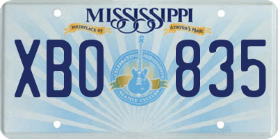 MS license plate XBO835