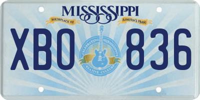 MS license plate XBO836