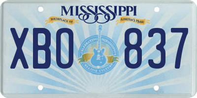 MS license plate XBO837