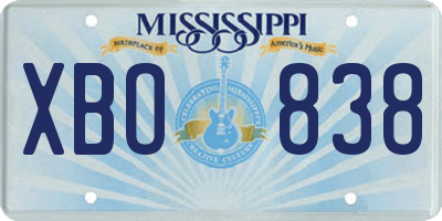 MS license plate XBO838