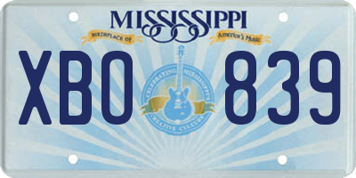 MS license plate XBO839