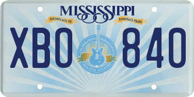 MS license plate XBO840
