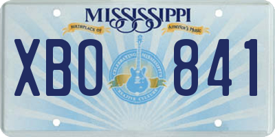 MS license plate XBO841