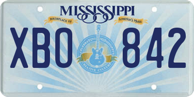 MS license plate XBO842