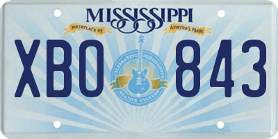 MS license plate XBO843