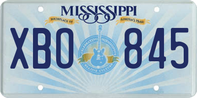 MS license plate XBO845