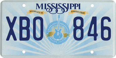 MS license plate XBO846