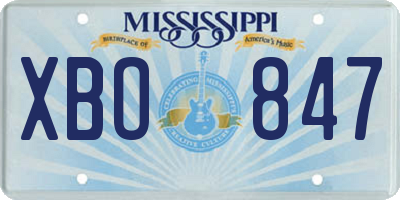 MS license plate XBO847