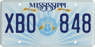 MS license plate XBO848