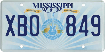 MS license plate XBO849