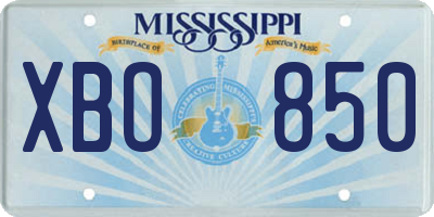 MS license plate XBO850