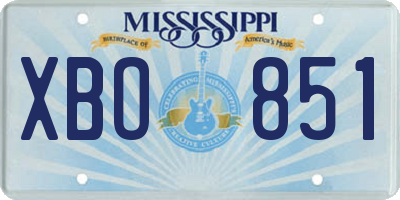 MS license plate XBO851