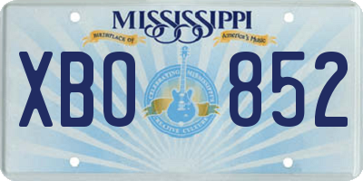 MS license plate XBO852