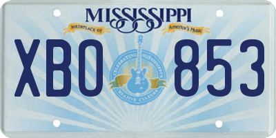 MS license plate XBO853