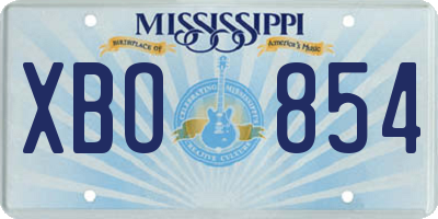 MS license plate XBO854