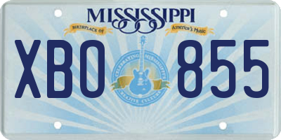MS license plate XBO855