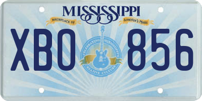 MS license plate XBO856
