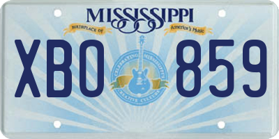 MS license plate XBO859