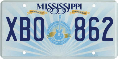 MS license plate XBO862