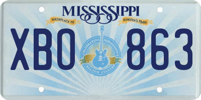 MS license plate XBO863