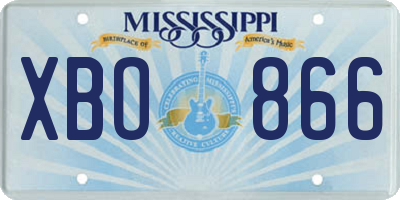 MS license plate XBO866