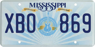 MS license plate XBO869