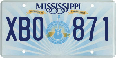 MS license plate XBO871