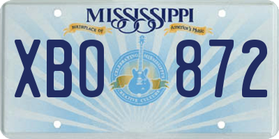MS license plate XBO872