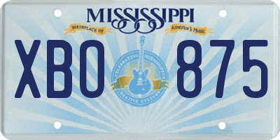 MS license plate XBO875