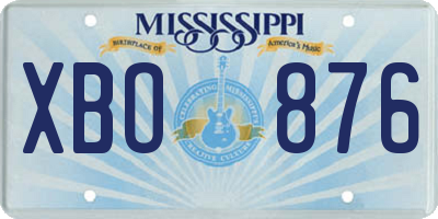 MS license plate XBO876