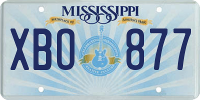 MS license plate XBO877