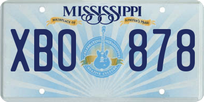 MS license plate XBO878