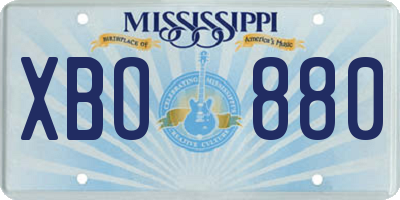 MS license plate XBO880