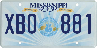 MS license plate XBO881