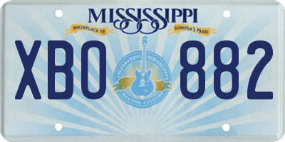 MS license plate XBO882