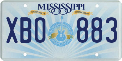MS license plate XBO883