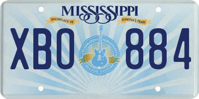 MS license plate XBO884