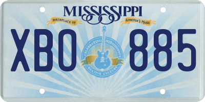 MS license plate XBO885