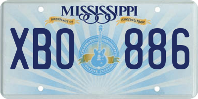 MS license plate XBO886