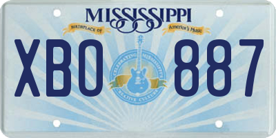MS license plate XBO887
