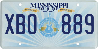 MS license plate XBO889