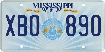 MS license plate XBO890