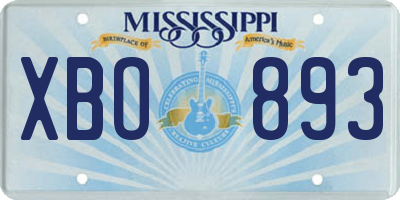 MS license plate XBO893