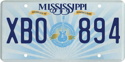 MS license plate XBO894