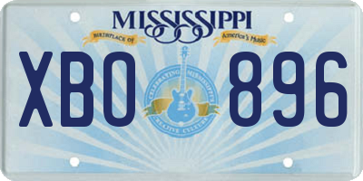 MS license plate XBO896