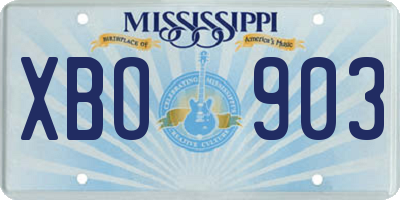 MS license plate XBO903
